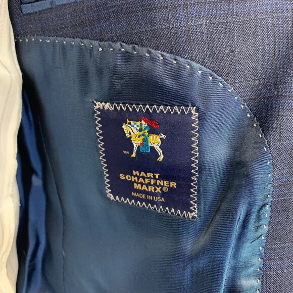 Hart Schaffner Marx Union Made Check Print 2 Button Blazer - Picture 9 of 16